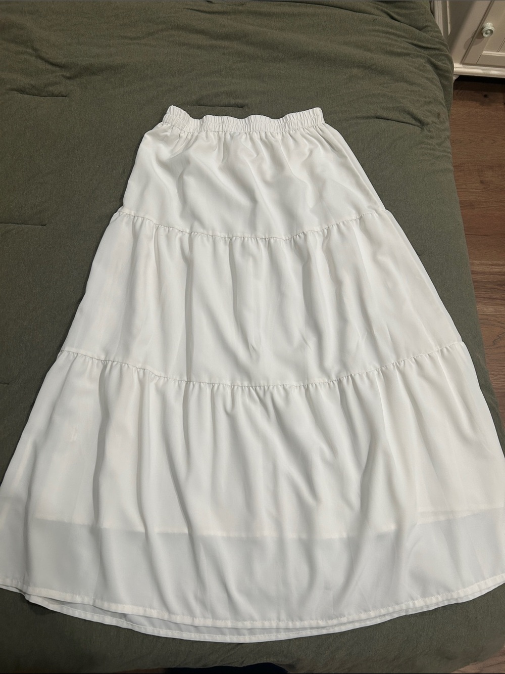 White Tiered Maxi Skirt - Women
